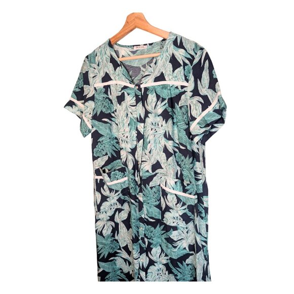 Ekouaer Womens Dress Small Floral Snap Front Midi House Dress Lounge Sleepwear - Picture 6 of 6